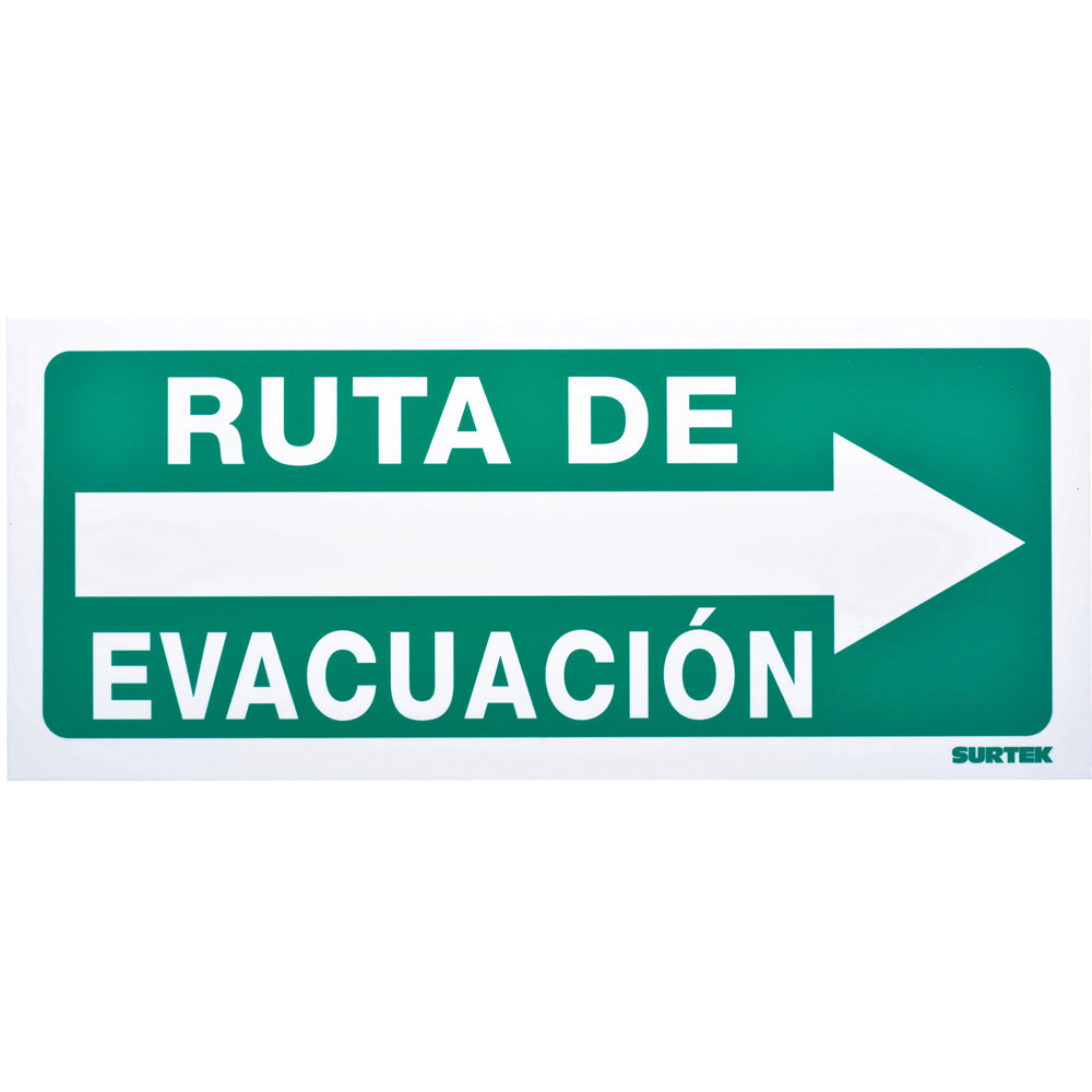 Letrero "Ruta de evacuación" der Surtek