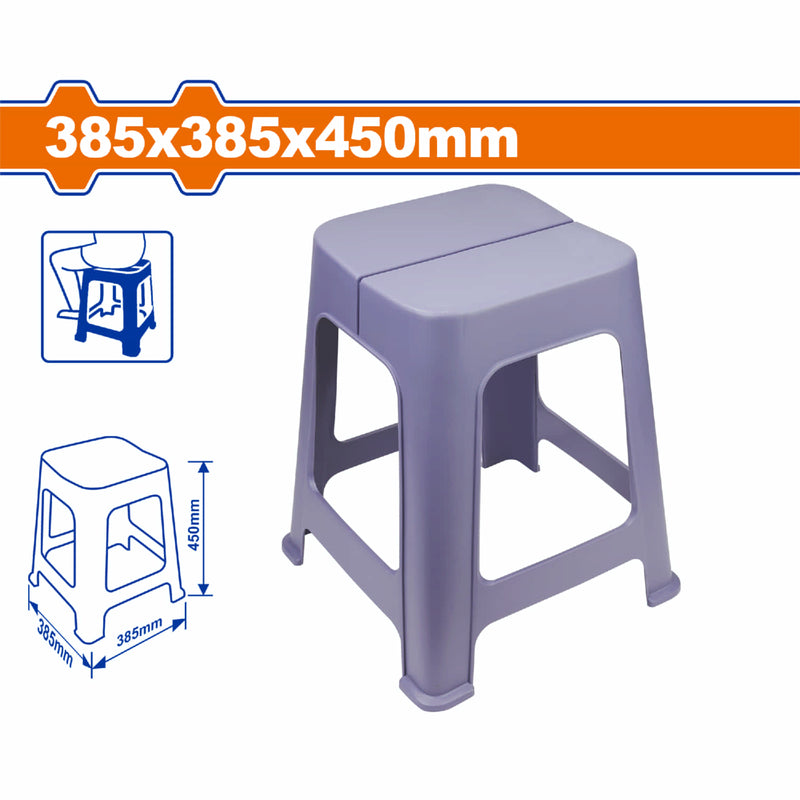 Banco de Plástico 385x385x450mm. Peso: 950g. Almohadillas deslizantes. Ideal como escalón. Silla plastica