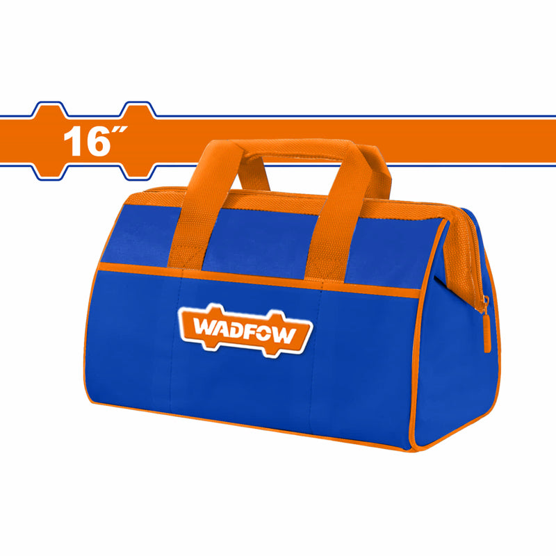 Bolsa de herramientas de 16" Carga máxima: 12Kg. Con 3 bolsillos exteriores. Apertura fácil. Bolso caja de herramientas