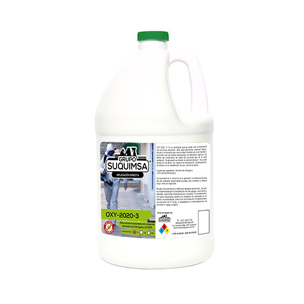 OXY-2020-3. Poderoso desinfectante a base de peroxido de hidrogeno. 1 Galon.