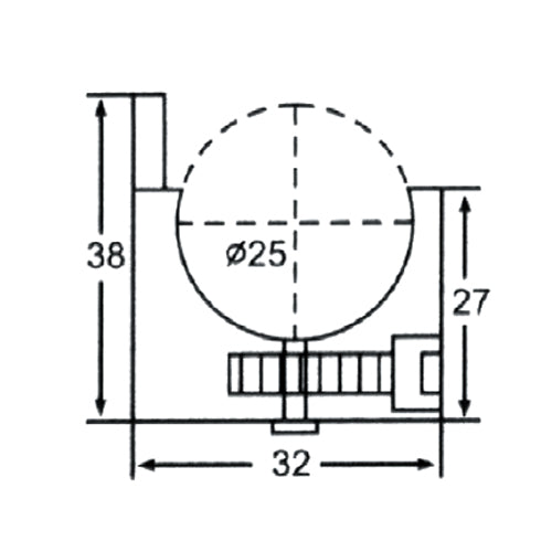 Conector de Muro para sostener tubo.