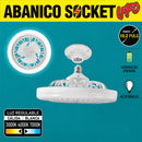 Abanico socket De Techo Ventilador UFO LED 10" Base E27 30W, Luz regulable Calido y Blanco, CCT. 260X120mm Dimeable