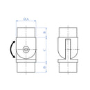 Codo regulable para tubo de 1". 304 satin