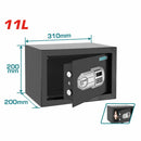 Caja Fuerte de Seguridad 11 L. 200 x 310 x 200 mm. Registra 3 a 8 dígitos.