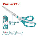 Tijera de 275 mm (11") de Acero Inoxidable. Ancho de la Hojilla: 2.5mm.