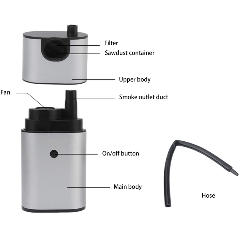Pistola portátil para ahumar alimentos y cocteles. No incluye baterias