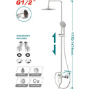 Llave De Ducha Bañera Con Mezclador De 1 Mando. Tamaño Del Grifo: 150 X 192 Mm