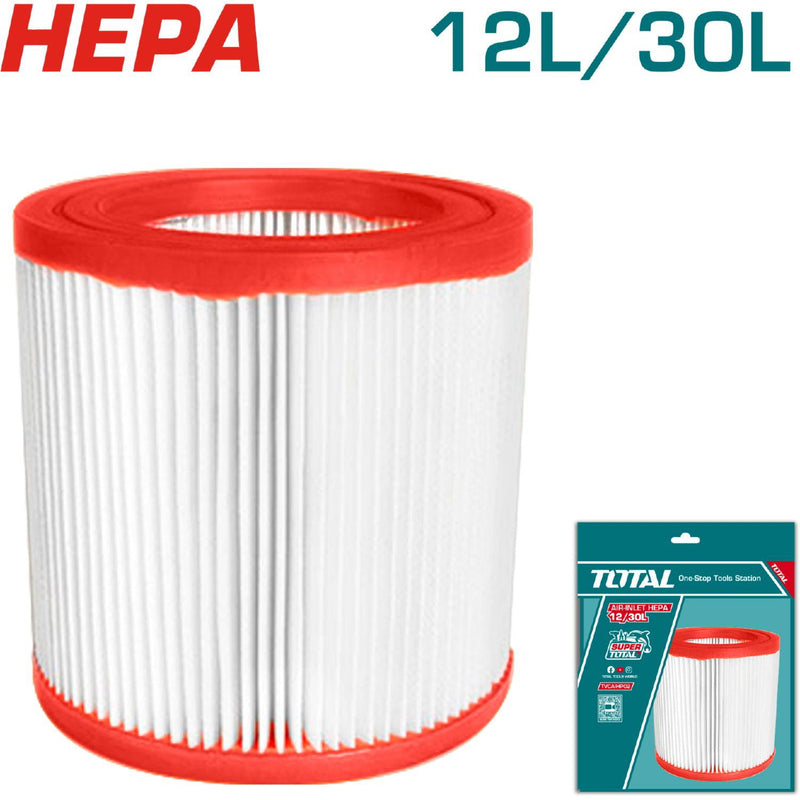 Filtro Para Aspiradora Total De 12L Y 30 L. HEPA. Nivel De Filtrado F8. Eficiencia De Filtrado > 95%