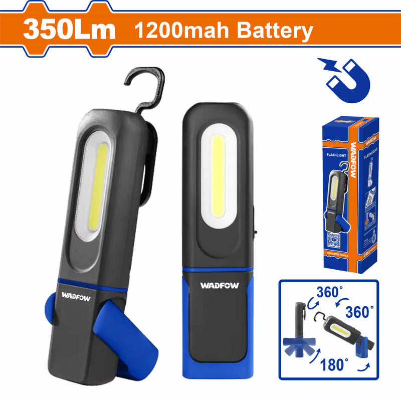 Linterna de Mano 350Lm. Batería 18650 de 1200mAh. Enfoque: 80Lm. IP62. Duración Luz Alta: 4 horas.