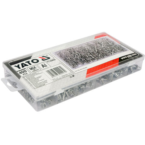 Surtido 400 Remaches Aluminio En Estuche - Medidas 3.2mm A 4.8mm, Para Remachadora, Clasificador
