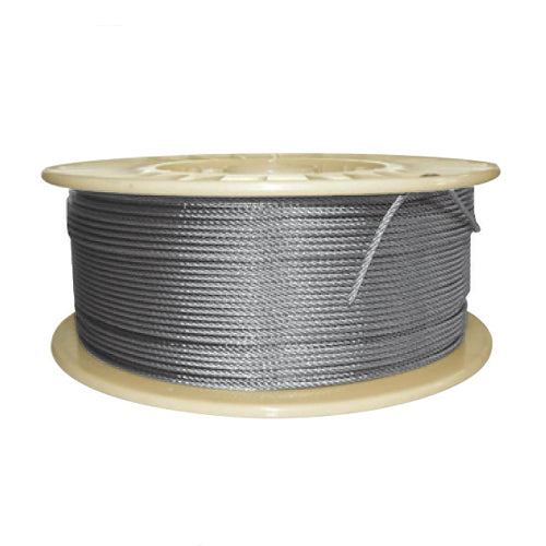 Rollo de cable 7x7. Diametro 5 mm. 100 metros de largo. Acero inoxidable AISI 316 Marino.