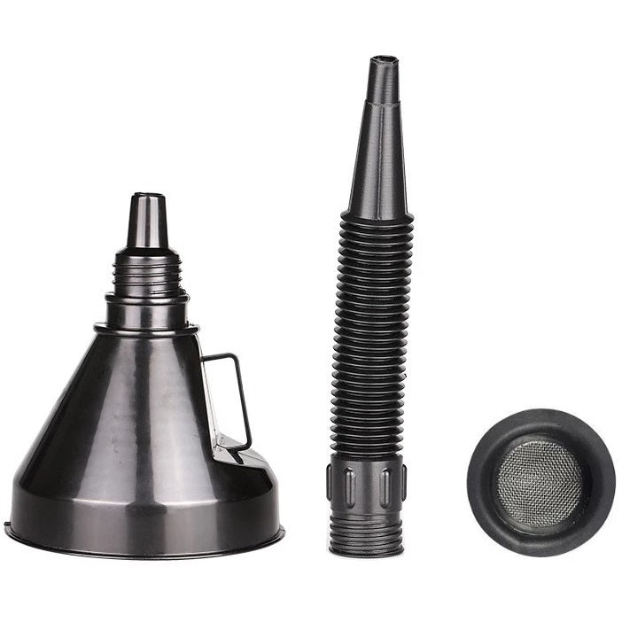 Embudo para motos y carros con filtro de malla para combustibles y aceites