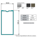 Vertical Muro Cortina Perfil Oculto. Espesor 2.2 mm. Largo 5.85 mts. Acabado Lacado Blanco