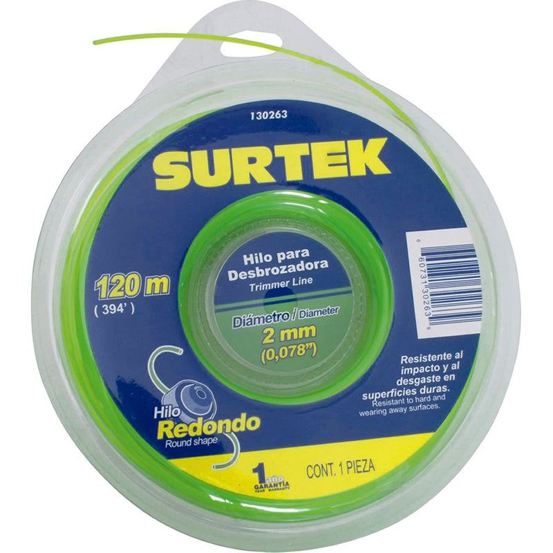 Nylon redondo para desbrozadora en doble blíster 2mm x 120 mt Surtek