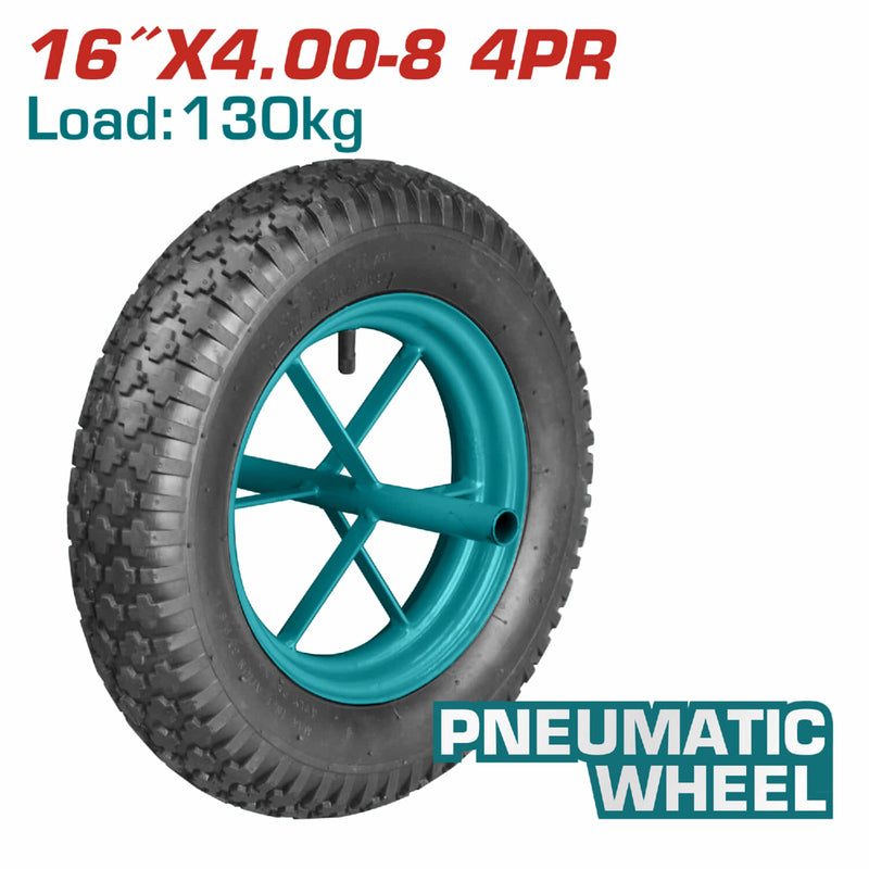 Rueda Neumatica para Carretillas de 130 Kg. de 16" x 4.00-8. - 4 + PR, Con líneas de diamante.