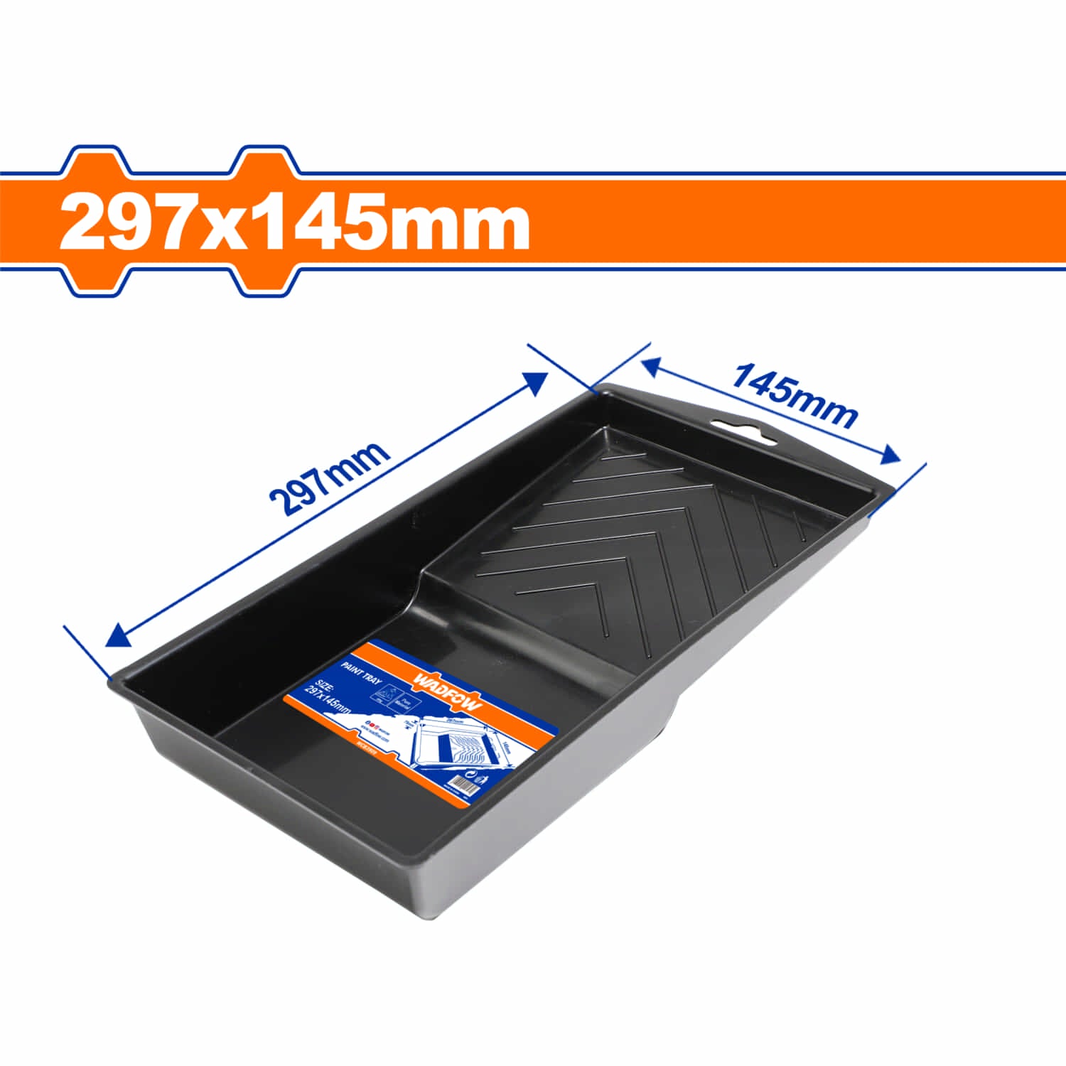 Bandeja para pintar. 297x145mm. Con marca de volumen. Diseño especial.