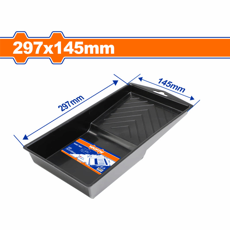 Bandeja para pintar. 297x145mm. Con marca de volumen. Diseño especial.