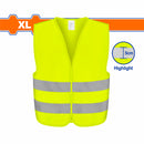 Chaleco reflectivo de seguridad Amarillo. Ancho de la tira:5cm. Poliéster. Talla XL.