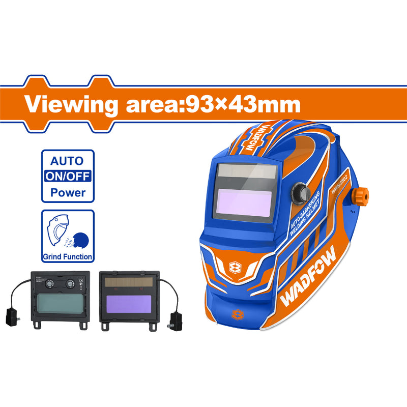 Máscara de soldar. Area de visión 93x43mm. Oscurecimiento automático. UV/IR DIN16. para soldadura
