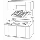 Estufa Empotrable  A Gas Elite Glass Pro De Vidrio Negro con  4 Quemadores SABAF Sistema de Seguridad Orkli Integrado. 110V (60cm)