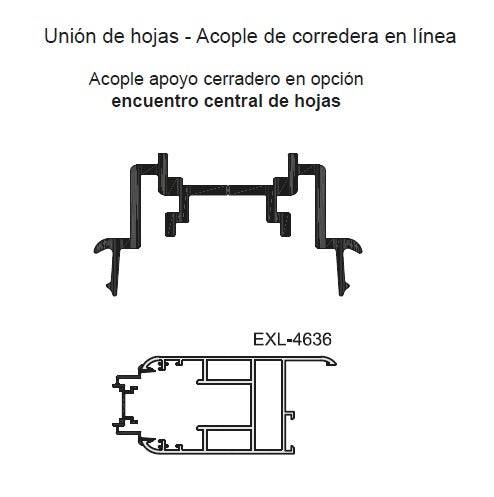 Union De Hoja Perimetral - Acopale Para Corredera En Linea. Serie Elevable Europa. Color Blanco