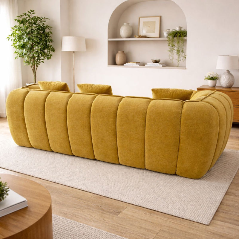 Sofá empacado al vacio Memory Foam de alta densidad 220X98X70cm Color Yellow 14