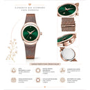 Naviforce Reloj Analógico Rose Gold con Esfera Verde, Correa de Malla de Acero Inoxidable, Diámetro de 32 mm y Resistencia al Agua 3 ATM.