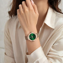 Naviforce Reloj Analógico Rose Gold con Esfera Verde, Correa de Malla de Acero Inoxidable, Diámetro de 32 mm y Resistencia al Agua 3 ATM.