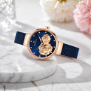 Naviforce Reloj Analógico Azul con Esfera Azul, Correa de Malla de Acero Inoxidable, Diámetro de 32 mm y Resistencia al Agua 3 ATM.