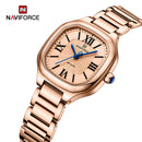 Naviforce Reloj Analógico Rose Gold con Correa de Acero Inoxidable, Diámetro de 31 mm, Cristal Mineral Endurecido y Resistencia al Agua 3 ATM.
