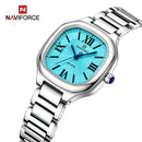 Naviforce Reloj Analógico Plateado con Correa de Acero Inoxidable, Diámetro de 31 mm, Cristal Mineral Endurecido y Resistencia al Agua 3 ATM.