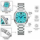 Naviforce Reloj Analógico Plateado con Correa de Acero Inoxidable, Diámetro de 31 mm, Cristal Mineral Endurecido y Resistencia al Agua 3 ATM.