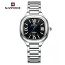 Naviforce Reloj Analógico Plateado con Correa de Acero Inoxidable, Diámetro de 31 mm, Cristal Mineral Endurecido y Resistencia al Agua 3 ATM.