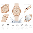Naviforce Reloj Analógico Beige con Detalles Rose Gold y Correa de Silicona, Diámetro de 36 mm, Cristal Mineral Endurecido y Resistencia al Agua 3 ATM.