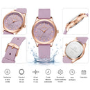 Naviforce Reloj Analógico Rosado con Detalles Rose Gold y Correa de Silicona, Diámetro de 36 mm, Cristal Mineral Endurecido y Resistencia al Agua 3 ATM.