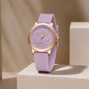 Naviforce Reloj Analógico Rosado con Detalles Rose Gold y Correa de Silicona, Diámetro de 36 mm, Cristal Mineral Endurecido y Resistencia al Agua 3 ATM.