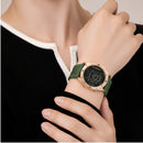 Naviforce Reloj Digital Verde con Detalles Rose Gold y Correa de Silicona, Diámetro de 36 mm, Cristal Mineral Endurecido y Resistencia al Agua 3 ATM.