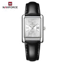 Naviforce Reloj Analógico Plateado con Correa Negra, Diámetro de 25 mm, Cristal Mineral Endurecido, Calendario y Resistencia al Agua 3 ATM.