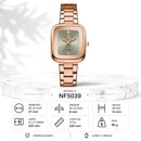 Naviforce Reloj Analógico Rose Gold con Esfera Gris y Correa de Acero Inoxidable, Diámetro de 26 mm, Cristal Mineral Endurecido y Resistencia al Agua 3 ATM.
