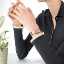 "Naviforce Reloj Analógico Rose Gold con Esfera Rosada y Correa de Acero Inoxidable, Diámetro de 26 mm, Cristal Mineral Endurecido y Resistencia al Agua 3 ATM."