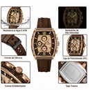 Naviforce Reloj Cronógrafo Marrón con Correa de Silicona, Diámetro de 45 mm, Cristal Acrílico HD y Resistencia al Agua 5 ATM.
