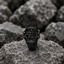 Naviforce Reloj Digital Negro con Blanco, Correa de Silicona, Diámetro de 48 mm, Cristal Acrílico HD y Resistencia al Agua 5 ATM.