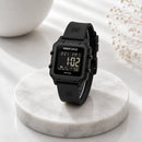 Naviforce Reloj Digital Negro con Correa de Silicona, Diámetro de 34 mm, Cristal Acrílico HD y Resistencia al Agua 5 ATM.