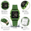 Naviforce Reloj Digital Verde con Correa de Silicona, Diámetro de 34 mm, Cristal Acrílico HD y Resistencia al Agua 5 ATM.