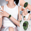 Naviforce Reloj Digital Verde con Correa de Silicona, Diámetro de 34 mm, Cristal Acrílico HD y Resistencia al Agua 5 ATM.