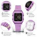 Naviforce Reloj Digital Morado con Correa de Silicona, Diámetro de 34 mm, Cristal Acrílico HD y Resistencia al Agua 5 ATM.