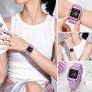 Naviforce Reloj Digital Morado con Correa de Silicona, Diámetro de 34 mm, Cristal Acrílico HD y Resistencia al Agua 5 ATM.