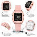 Naviforce Reloj Digital Rosado con Correa de Silicona, Diámetro de 34 mm, Cristal Acrílico HD y Resistencia al Agua 5 ATM.