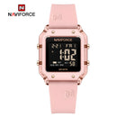 Naviforce Reloj Digital Rosado con Correa de Silicona, Diámetro de 34 mm, Cristal Acrílico HD y Resistencia al Agua 5 ATM.