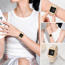 Naviforce Reloj Digital Beige con Detalles Rose Gold y Correa de Silicona, Diámetro de 34 mm, Cristal Acrílico HD y Resistencia al Agua 5 ATM.